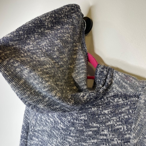 Prana Gemma Hooded Sweater Heathered Ombré Blue Gray Size Small V-Neck - Picture 12 of 12